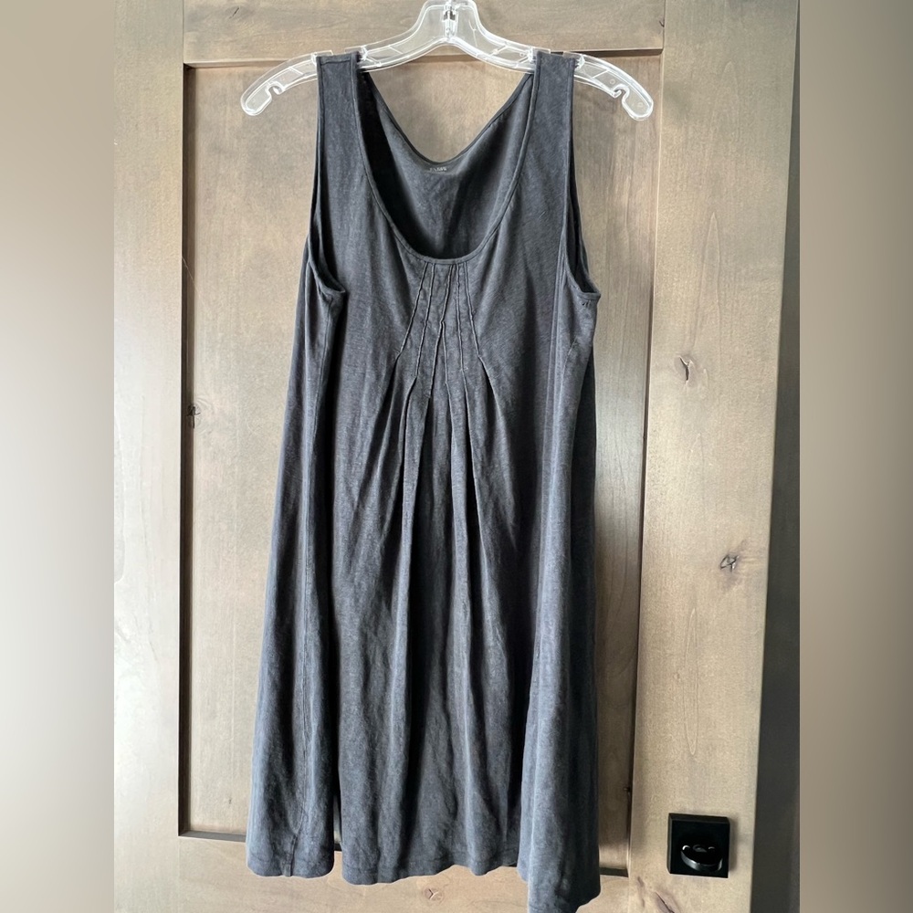 Eileen Fisher Sleeveless Grey Linen Mini-Dress/Tunic Size Large